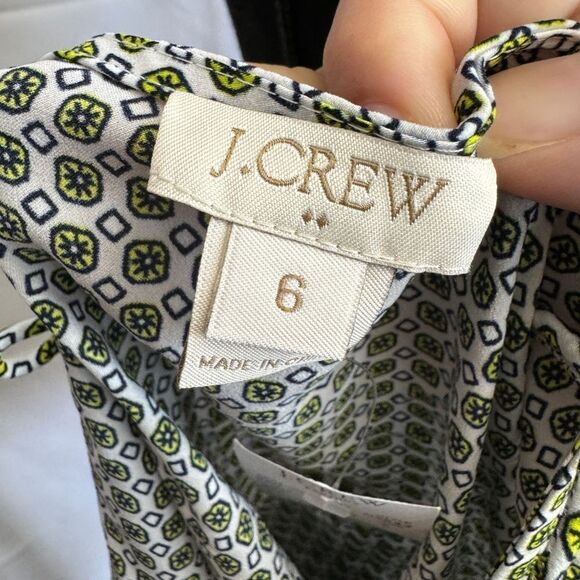 J. Crew Printed Ruffle Tank Top Green - Picture 4 of 9